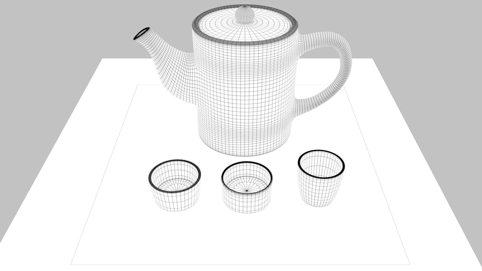 Tea Scene Low-poly 3D model_6