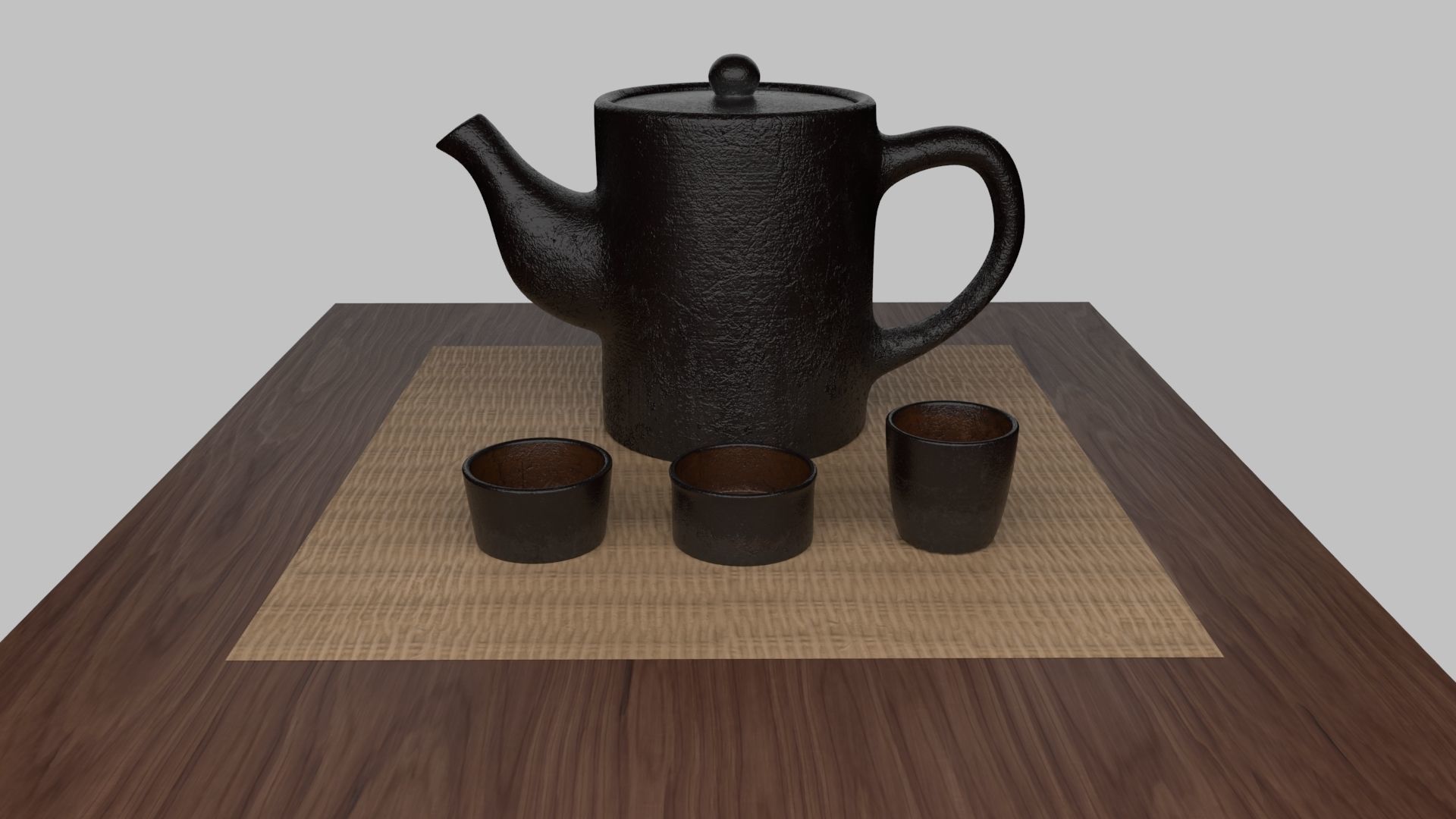 Tea Scene Low-poly 3D model_2