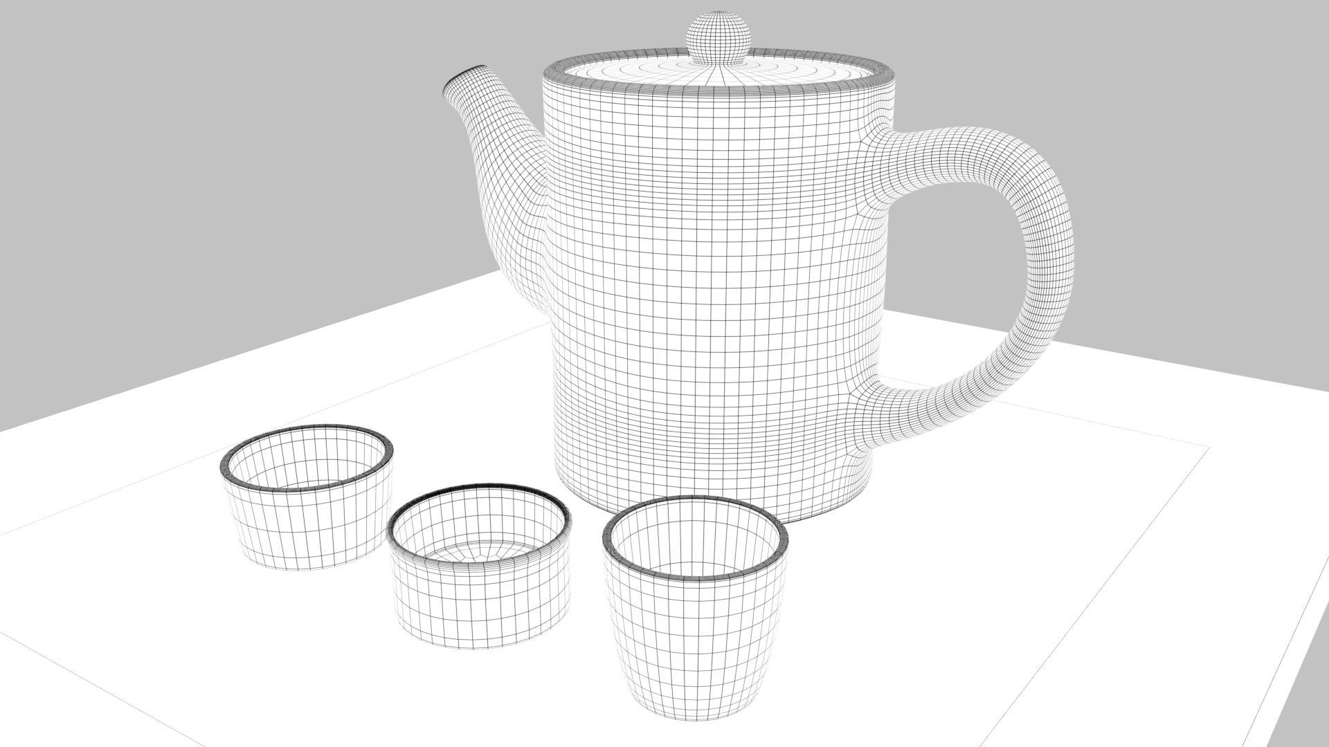 Tea Scene Low-poly 3D model_27