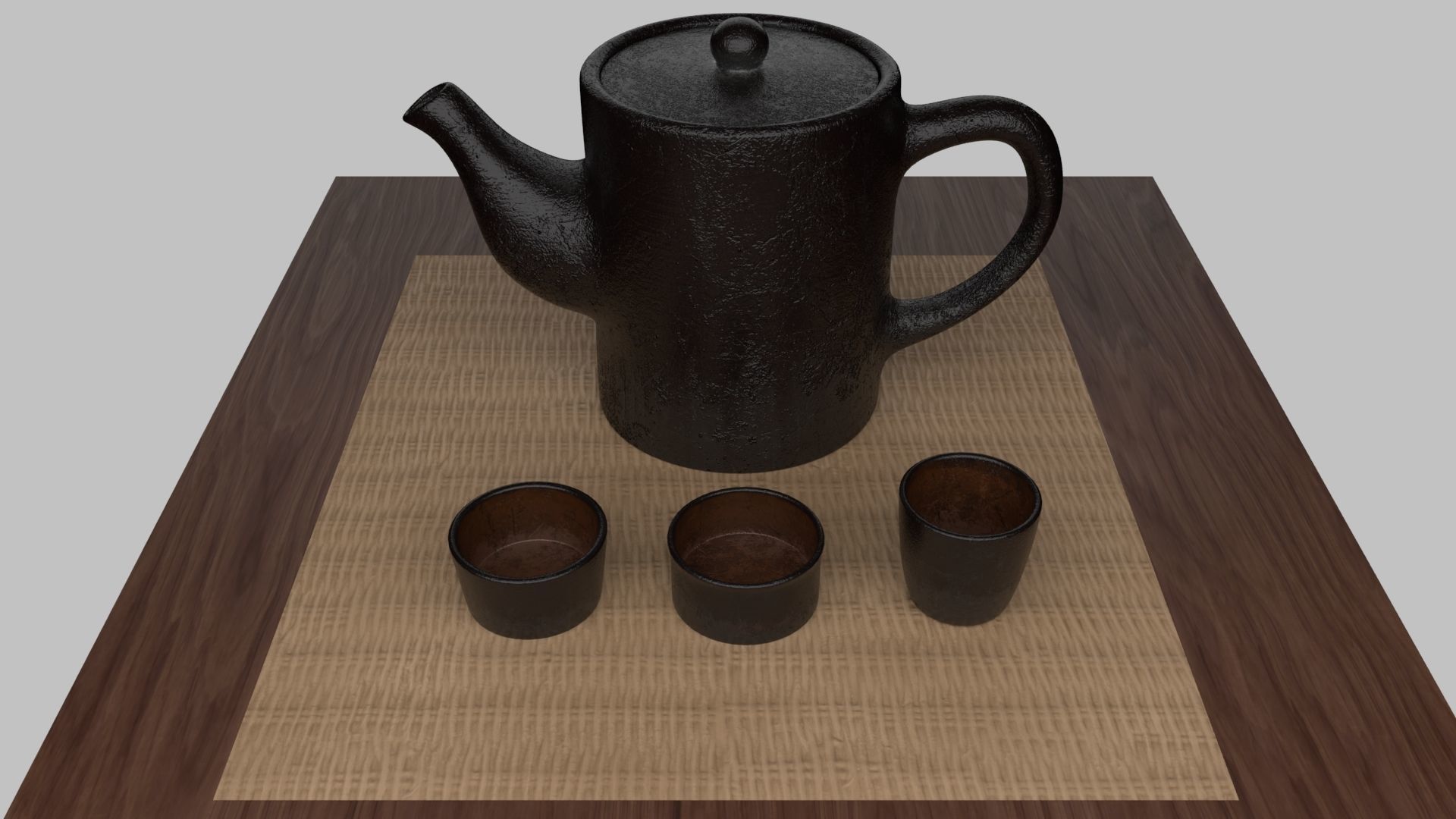Tea Scene Low-poly 3D model_5