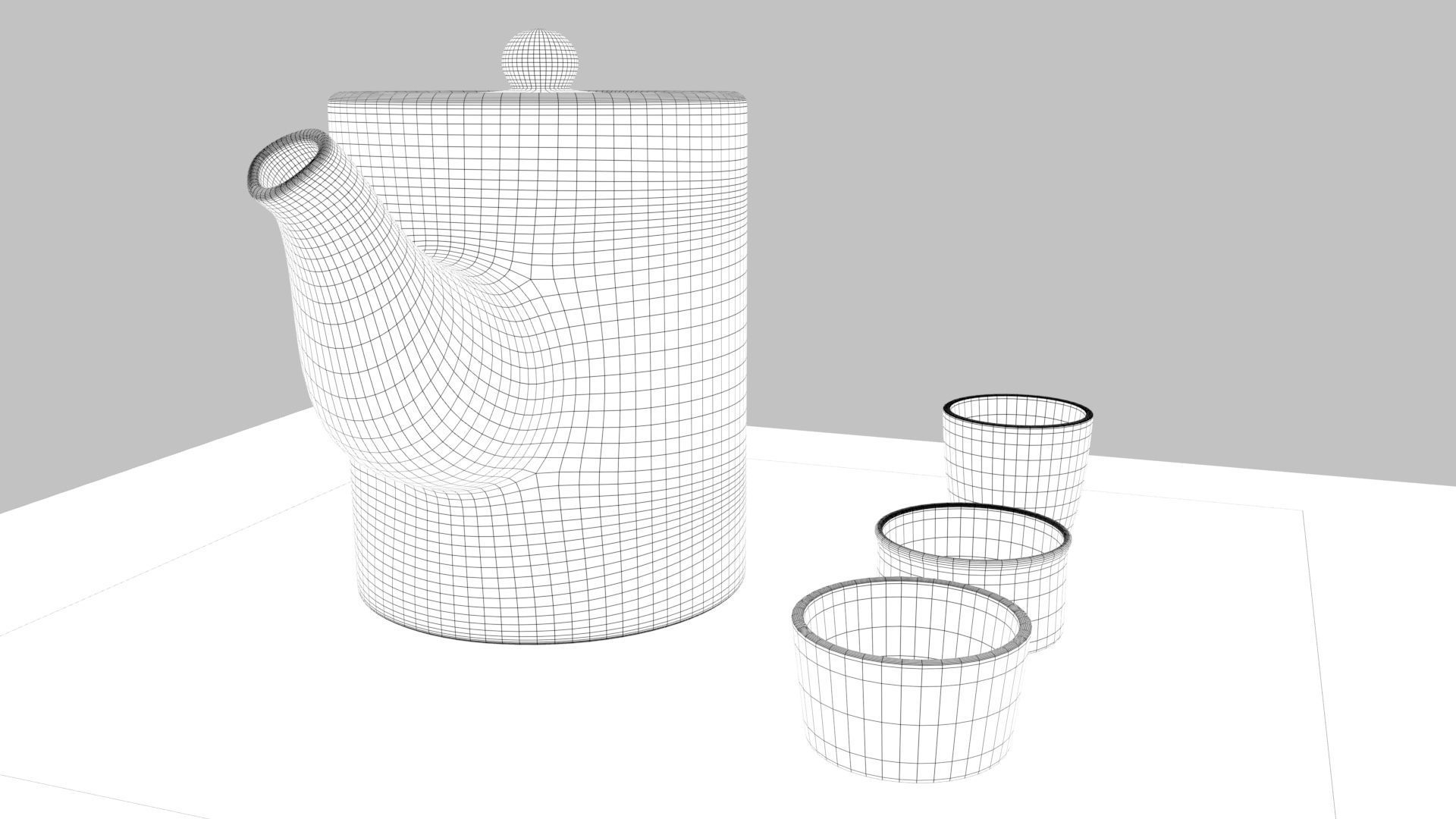 Tea Scene Low-poly 3D model_18