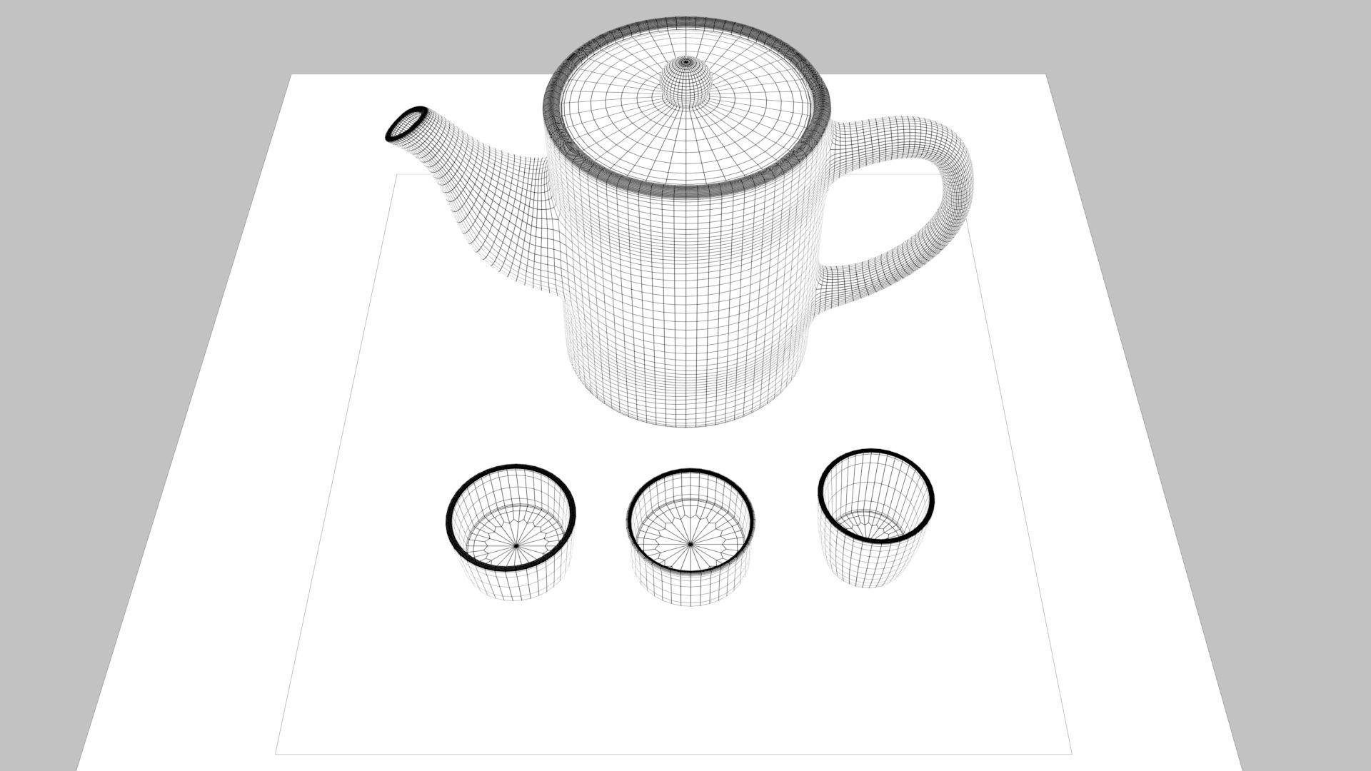 Tea Scene Low-poly 3D model_8