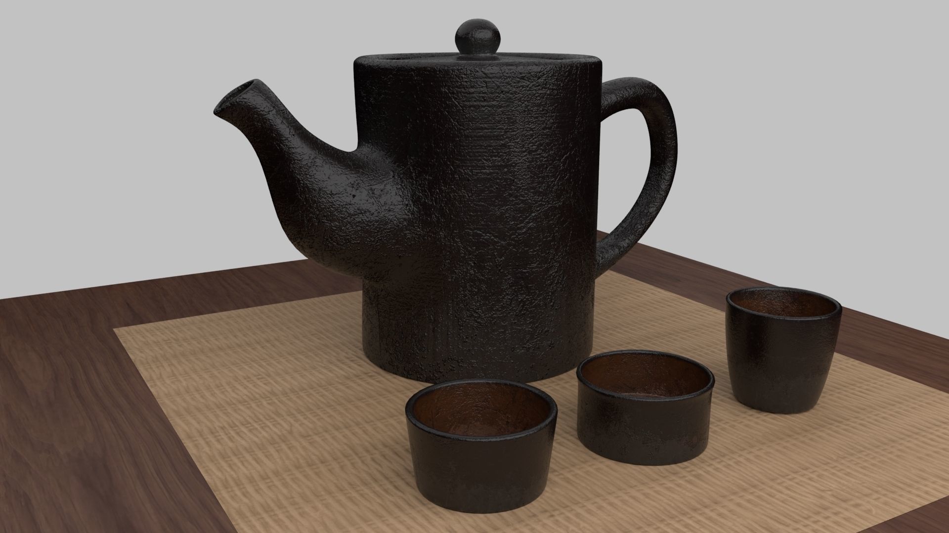 Tea Scene Low-poly 3D model_13