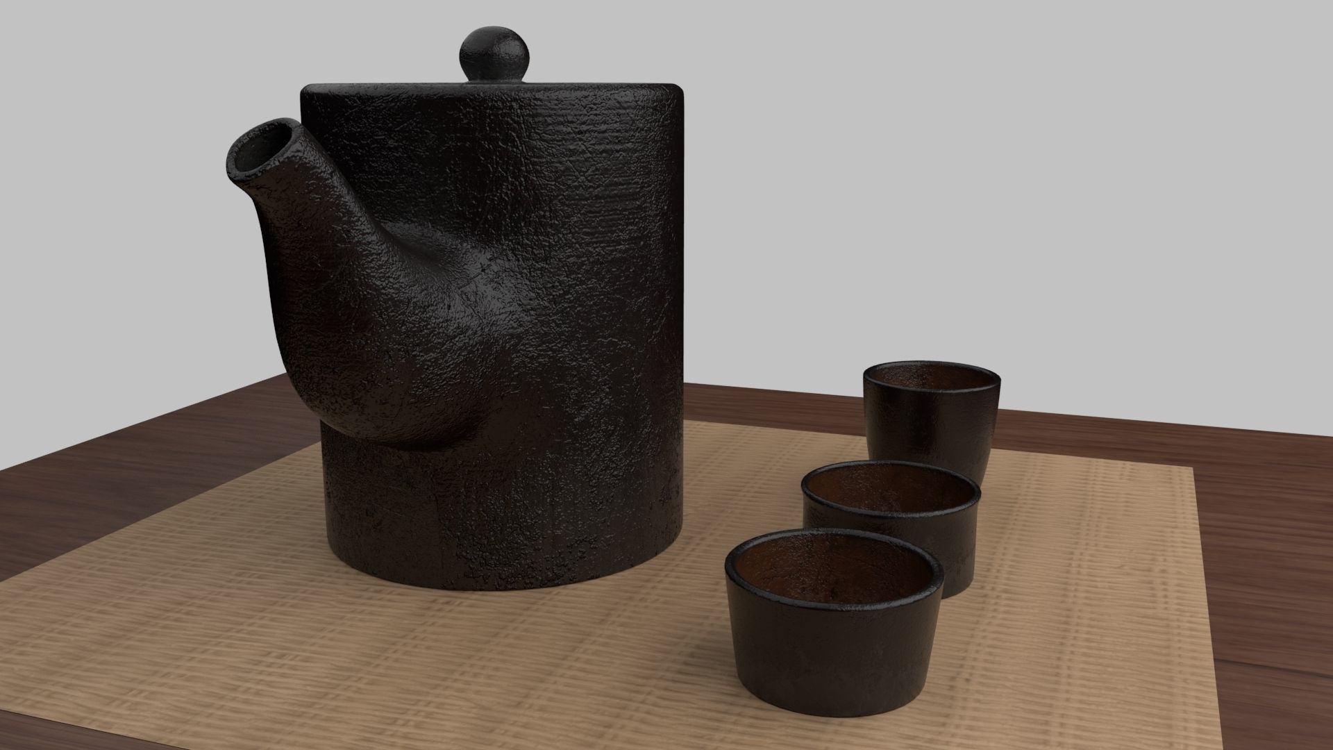 Tea Scene Low-poly 3D model_17