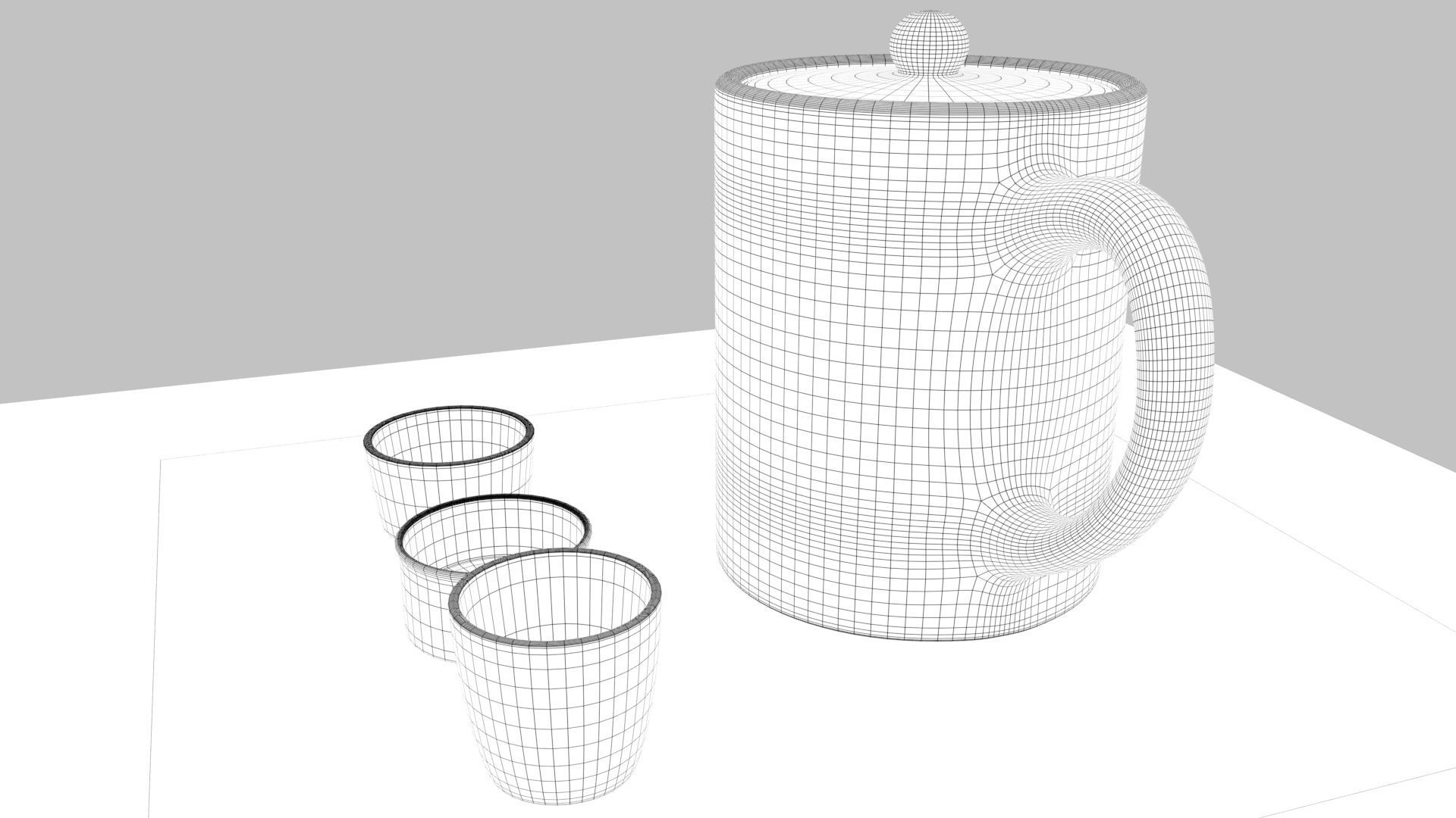 Tea Scene Low-poly 3D model_31