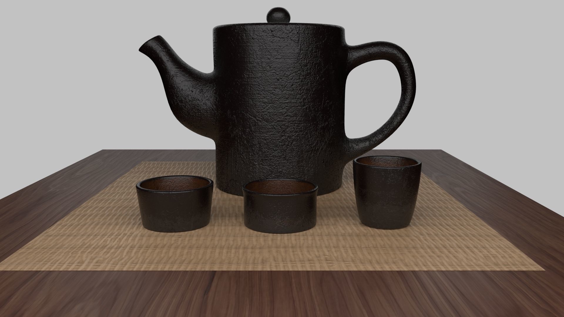 Tea Scene Low-poly 3D model_4
