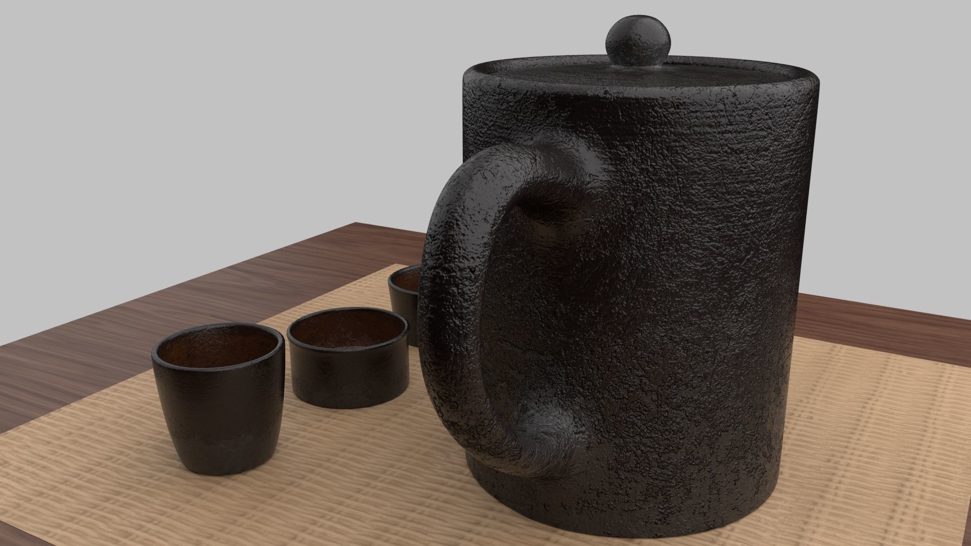 Tea Scene Low-poly 3D model_33