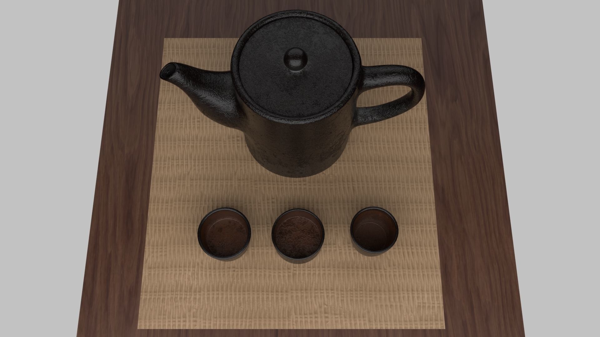 Tea Scene Low-poly 3D model_9