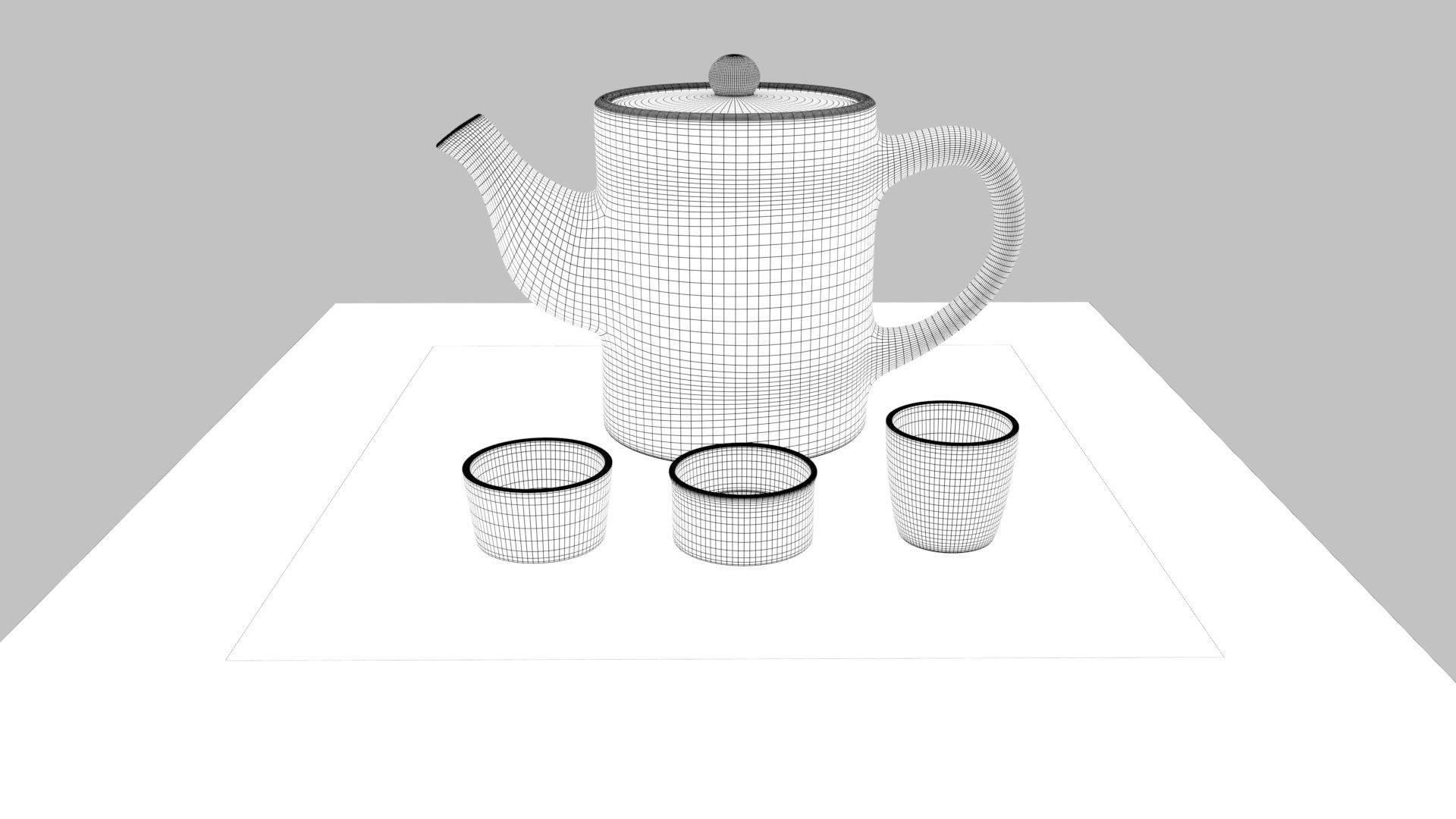 Tea Scene Low-poly 3D model_3