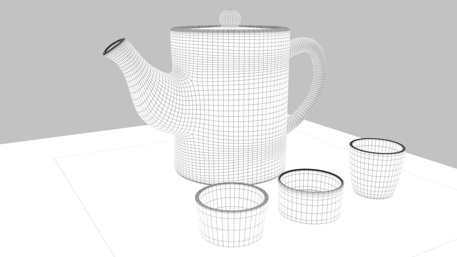 Tea Scene Low-poly 3D model_14