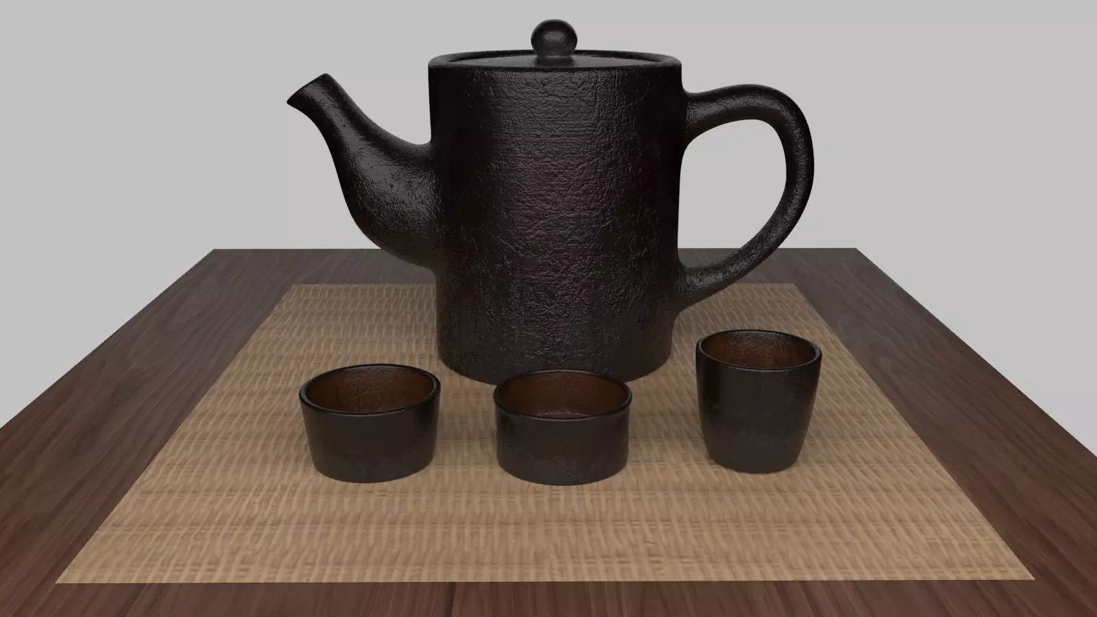 Tea Scene Low-poly 3D model_0