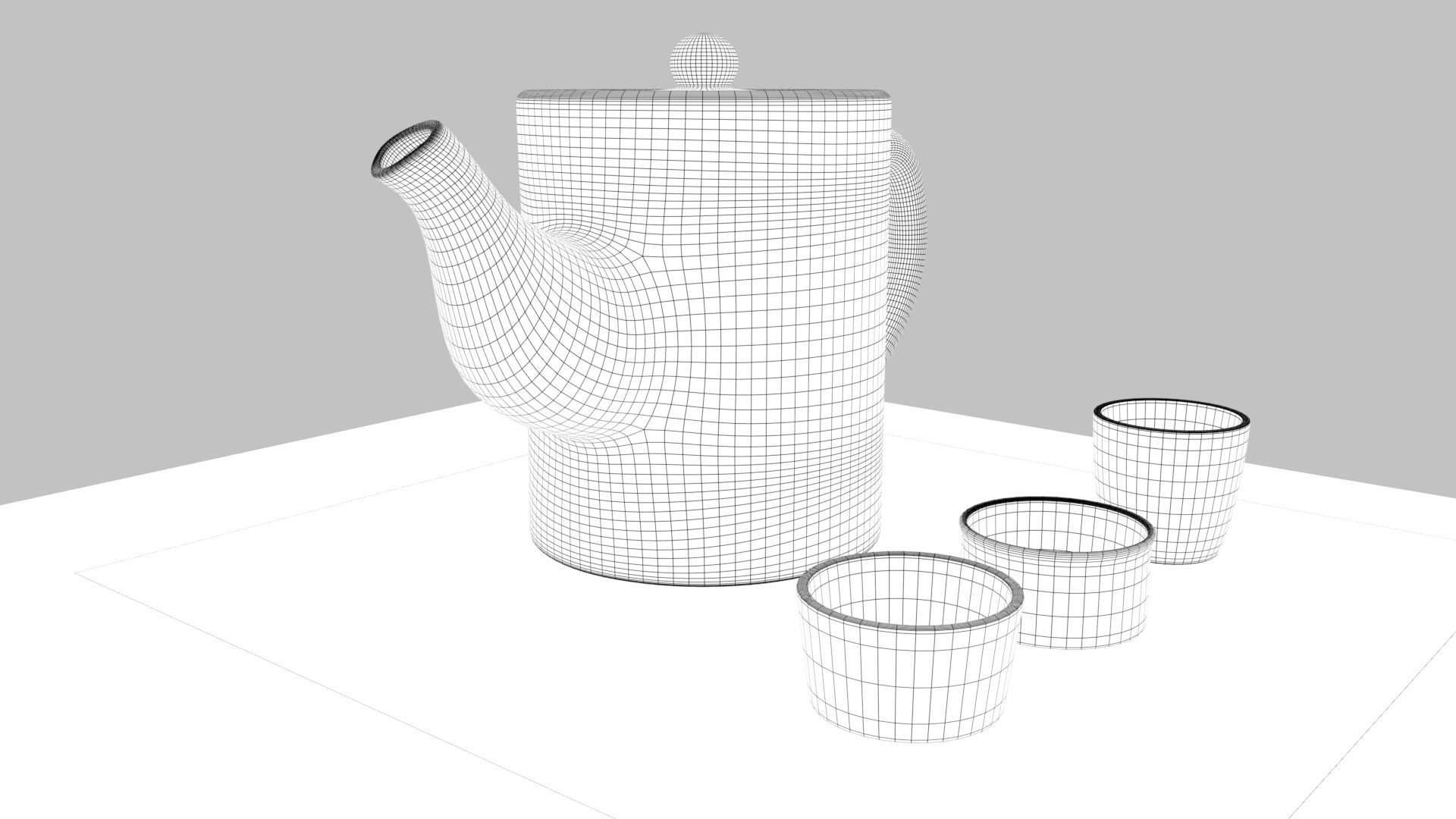 Tea Scene Low-poly 3D model_16