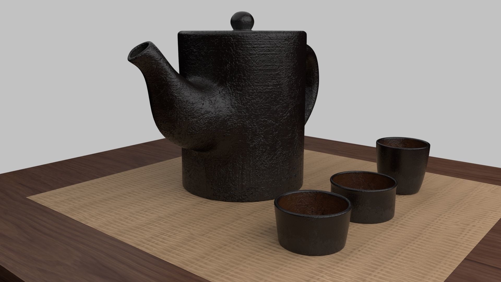 Tea Scene Low-poly 3D model_15