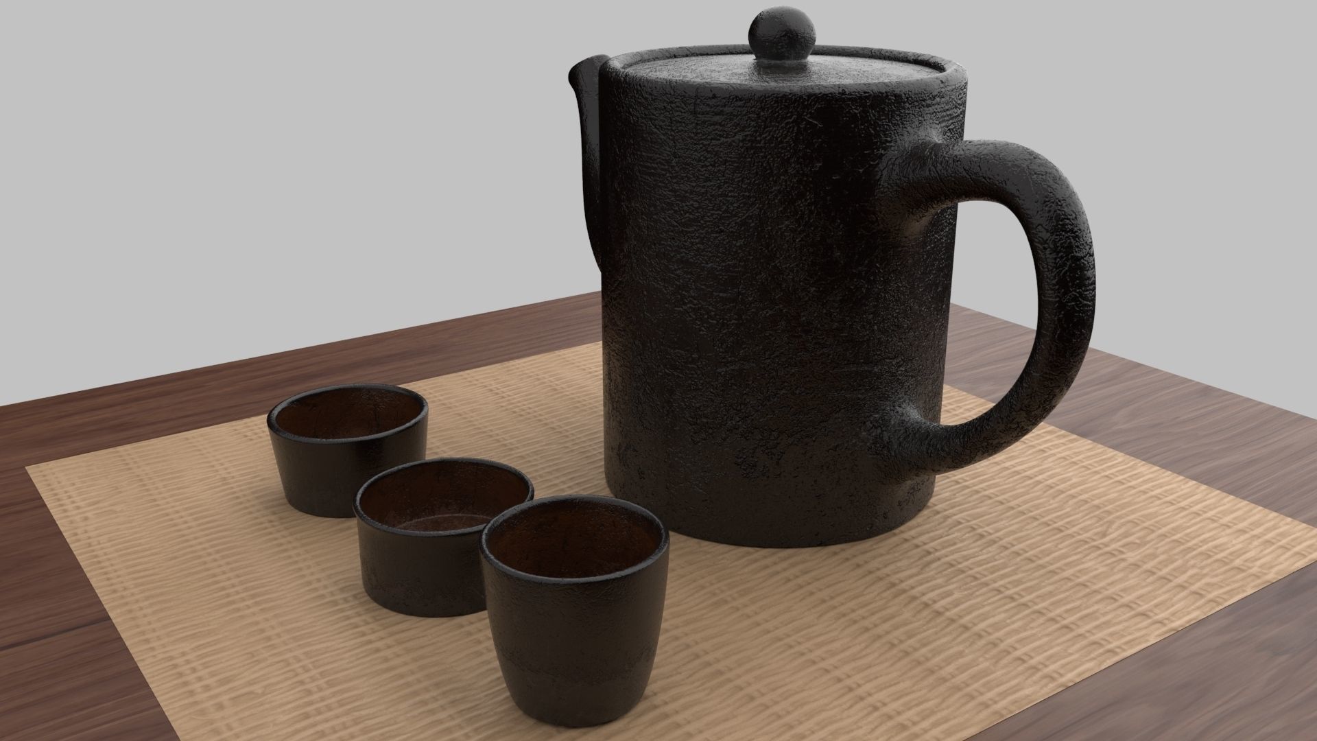 Tea Scene Low-poly 3D model_28