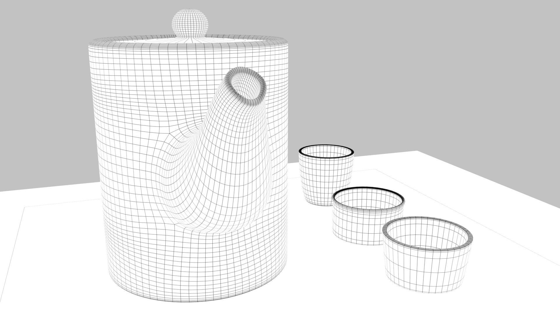 Tea Scene Low-poly 3D model_22