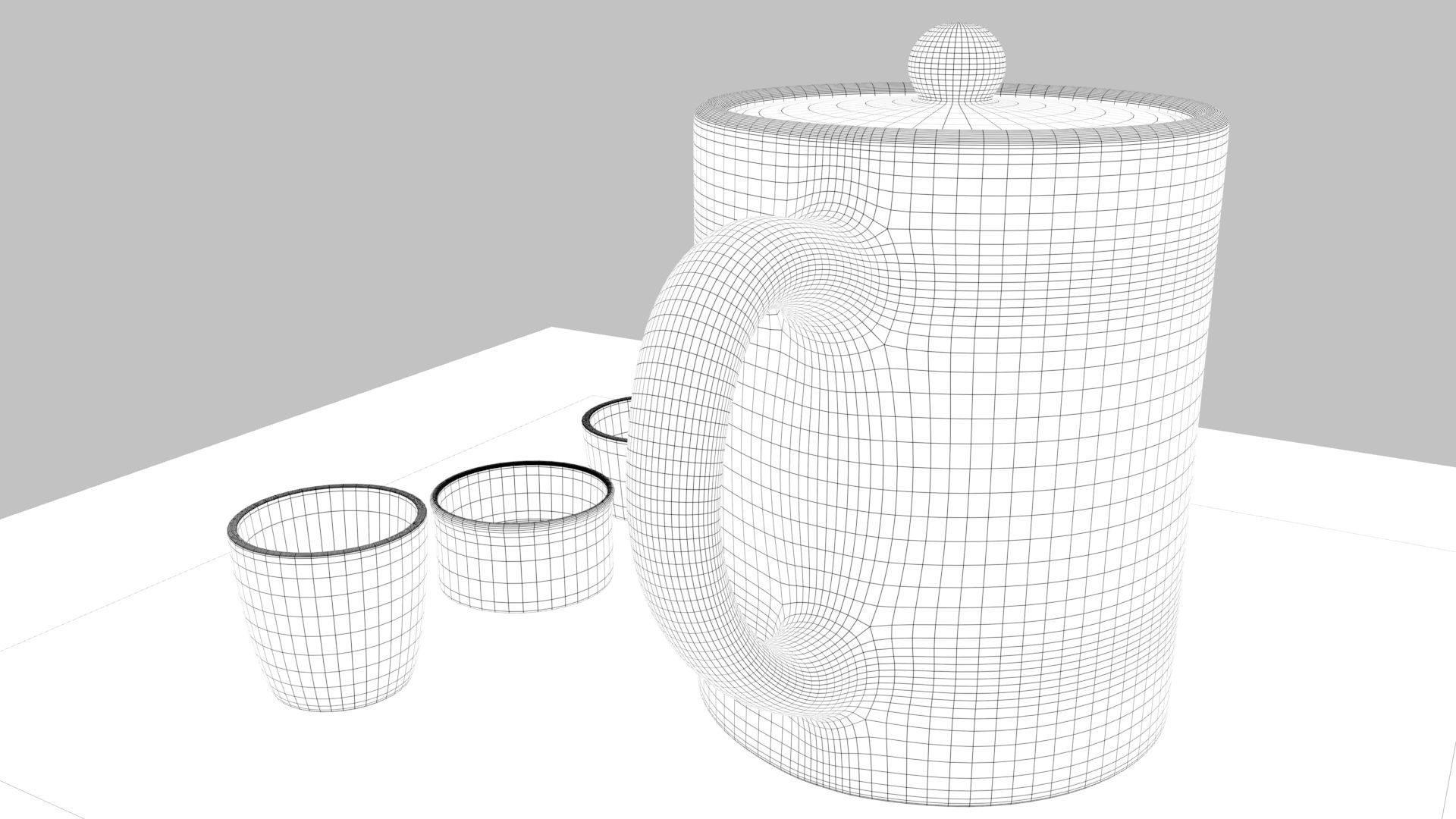 Tea Scene Low-poly 3D model_34