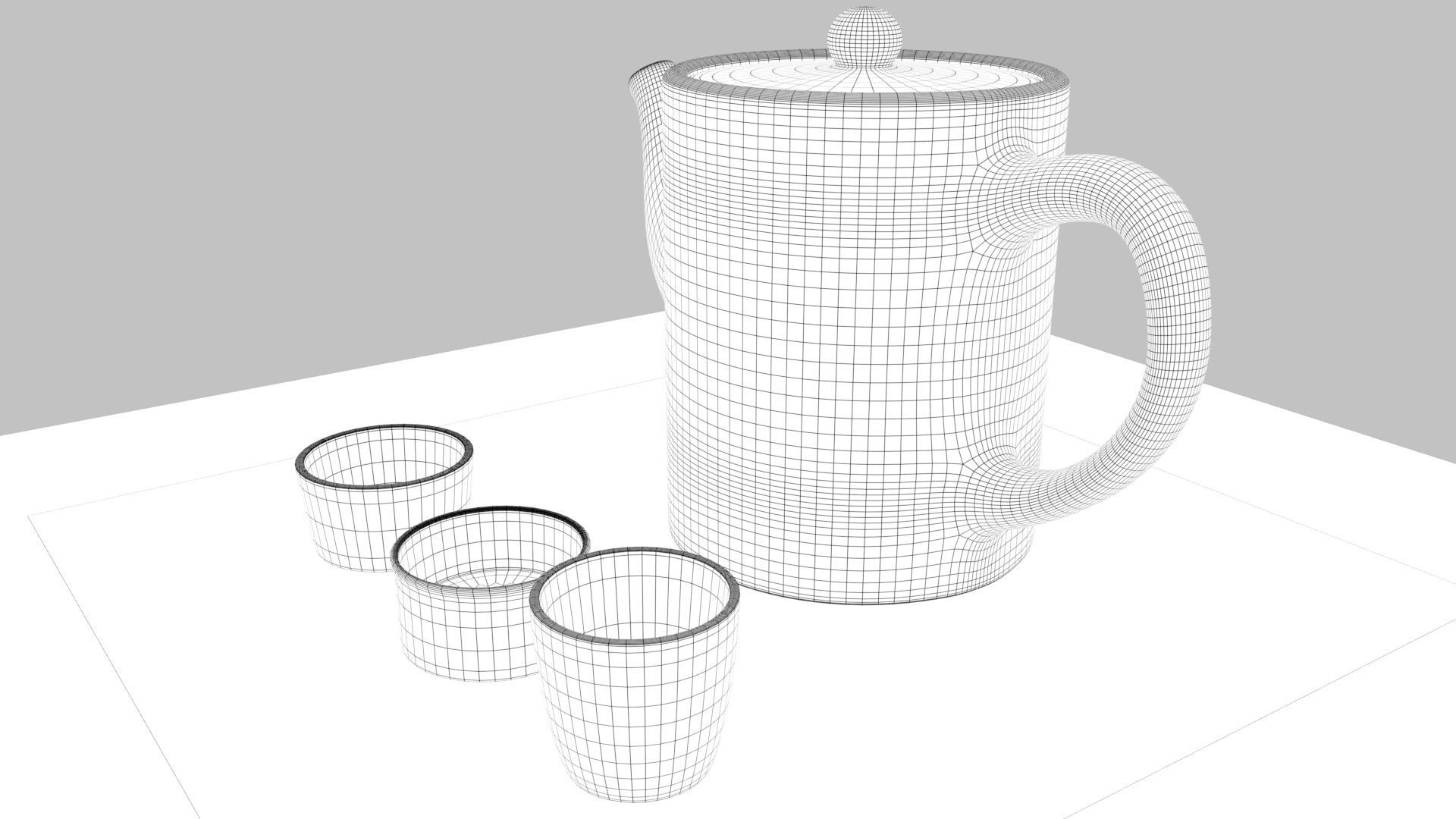 Tea Scene Low-poly 3D model_29