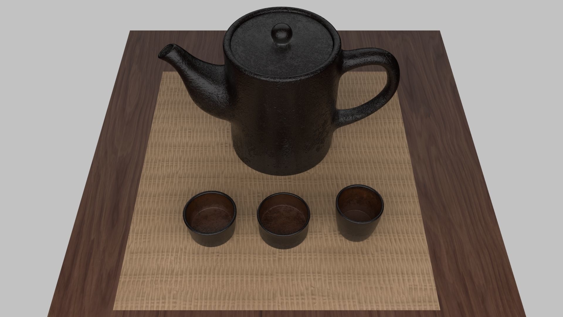 Tea Scene Low-poly 3D model_7