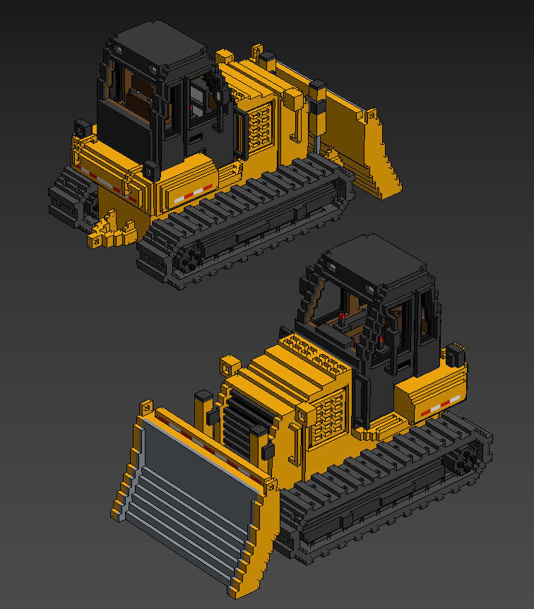 Voxel Vehicles Pack 24 Vehicles Low-poly 3D model_28