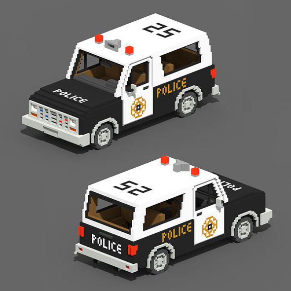 Voxel Vehicles Pack 24 Vehicles Low-poly 3D model_8
