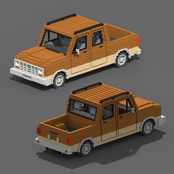 Voxel Vehicles Pack 24 Vehicles Low-poly 3D model_18