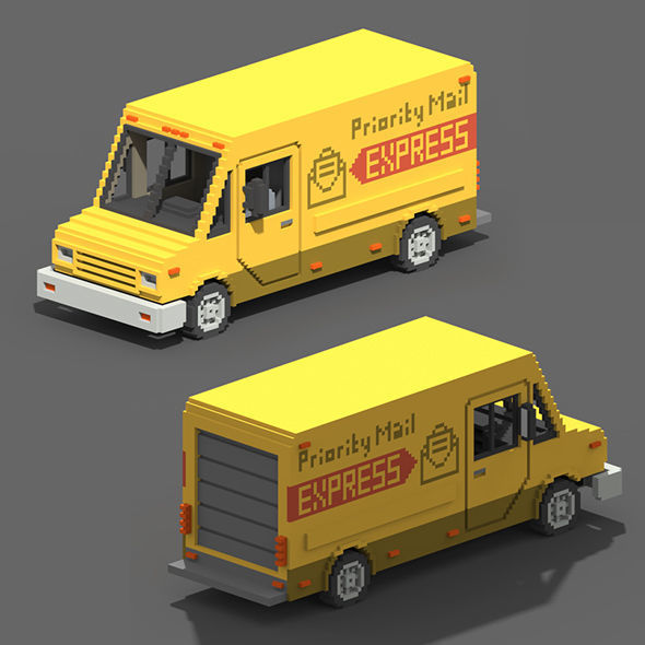 Voxel Vehicles Pack 24 Vehicles Low-poly 3D model_21