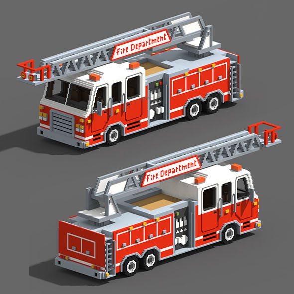 Voxel Vehicles Pack 24 Vehicles Low-poly 3D model_7