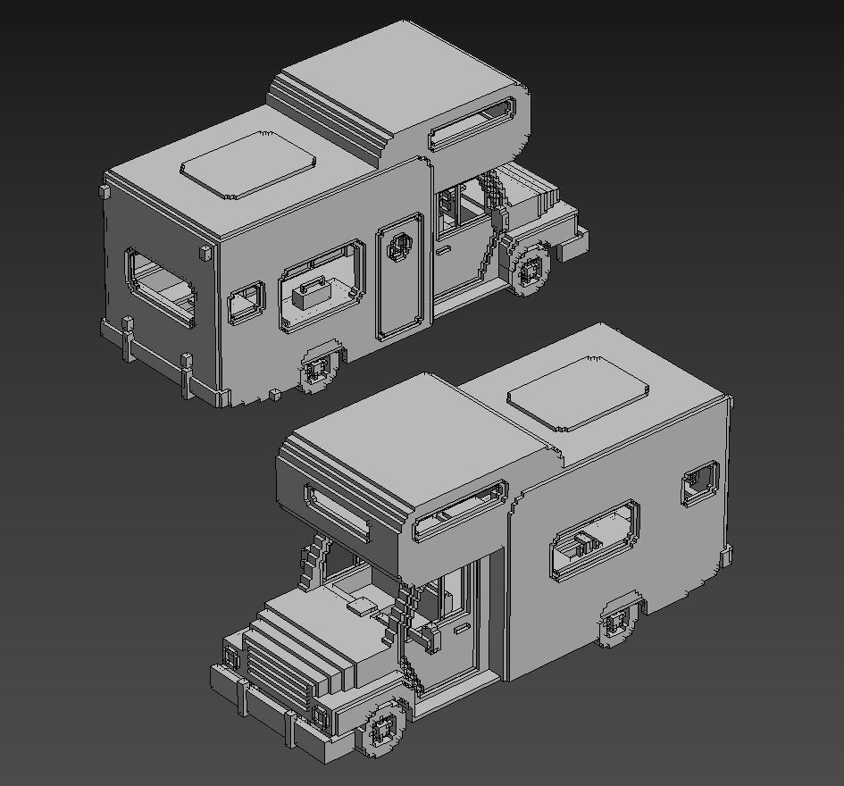 Voxel Vehicles Pack 24 Vehicles Low-poly 3D model_55