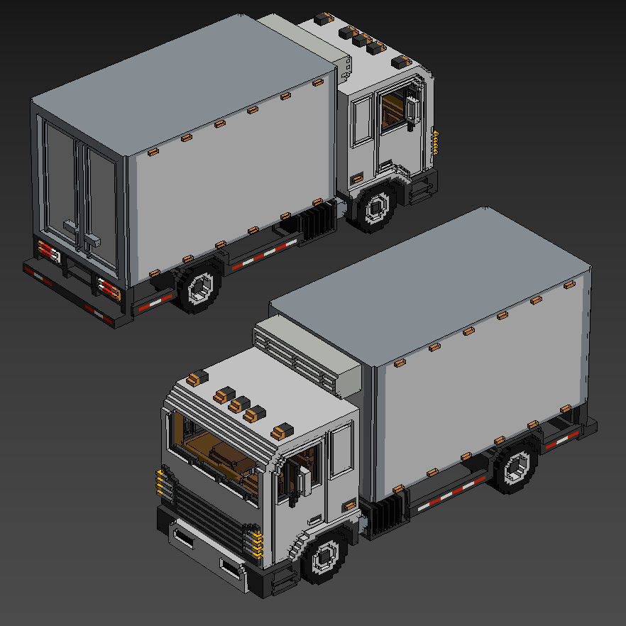 Voxel Vehicles Pack 24 Vehicles Low-poly 3D model_59