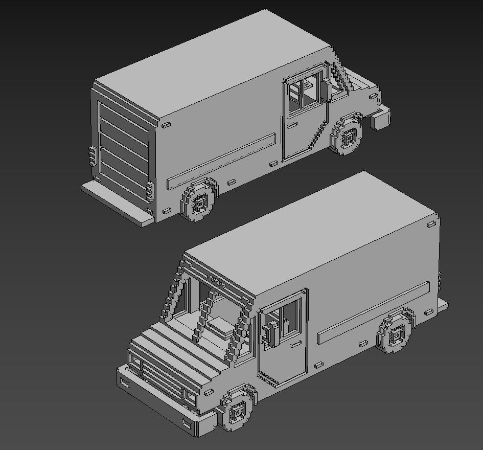 Voxel Vehicles Pack 24 Vehicles Low-poly 3D model_53