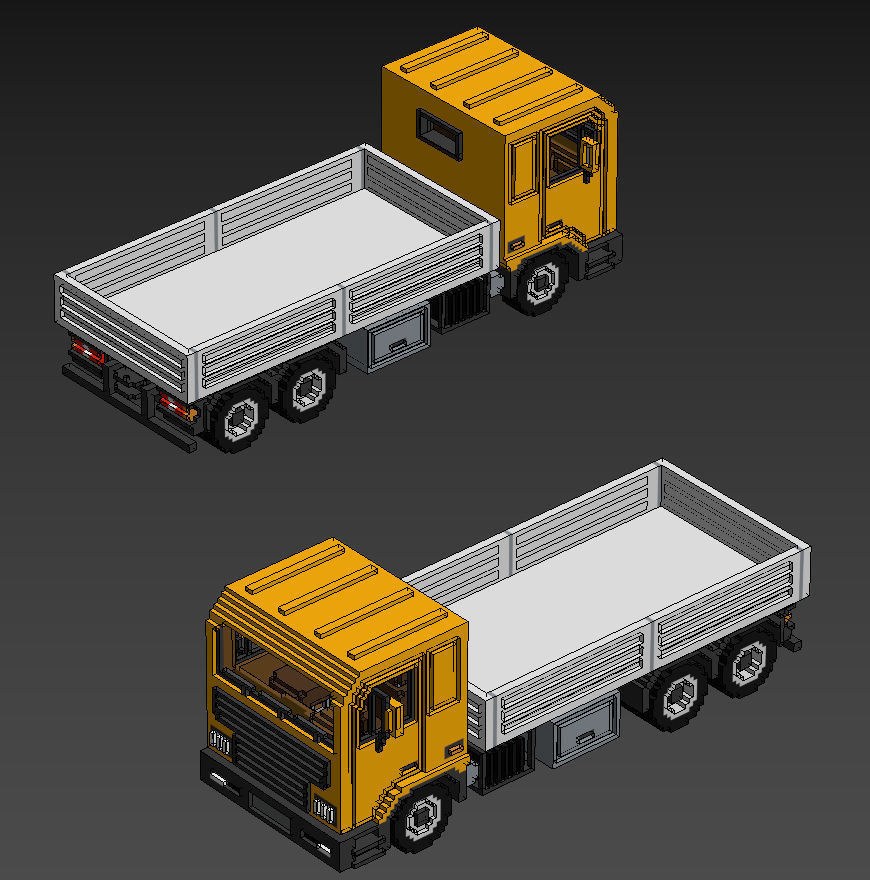 Voxel Vehicles Pack 24 Vehicles Low-poly 3D model_40