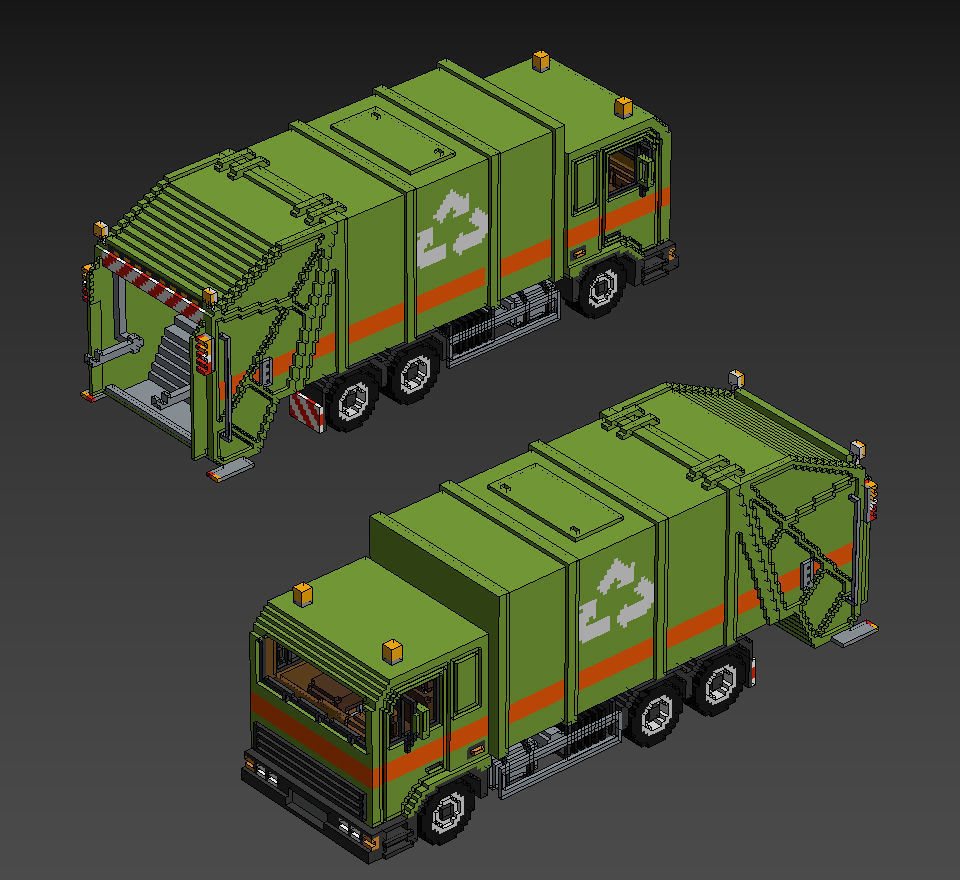 Voxel Vehicles Pack 24 Vehicles Low-poly 3D model_46
