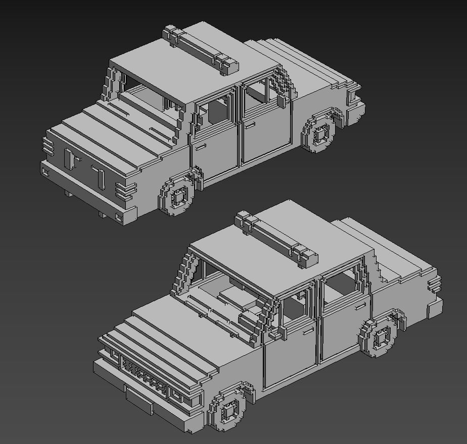 Voxel Vehicles Pack 24 Vehicles Low-poly 3D model_58