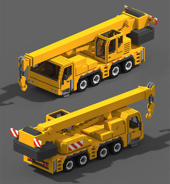 Voxel Vehicles Pack 24 Vehicles Low-poly 3D model_19