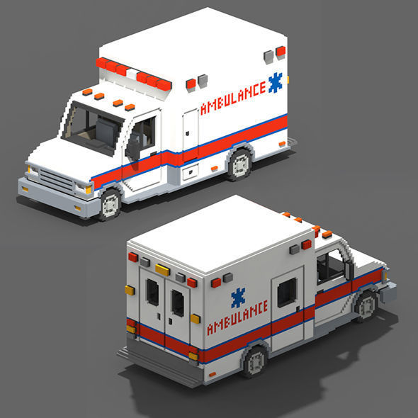 Voxel Vehicles Pack 24 Vehicles Low-poly 3D model_2