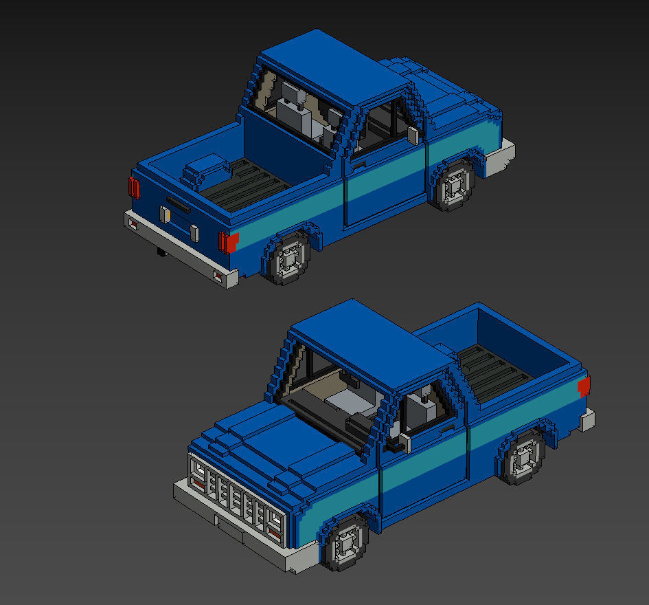 Voxel Vehicles Pack 24 Vehicles Low-poly 3D model_56