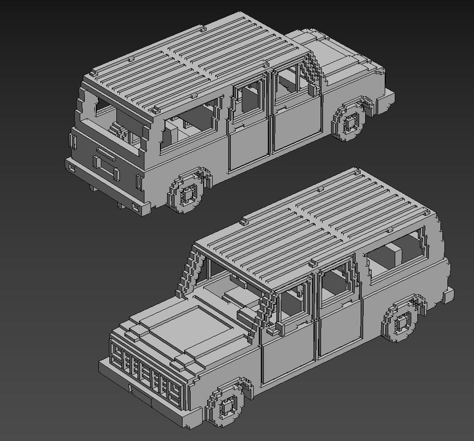 Voxel Vehicles Pack 24 Vehicles Low-poly 3D model_65