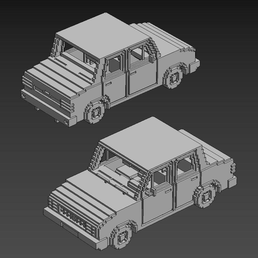 Voxel Vehicles Pack 24 Vehicles Low-poly 3D model_63