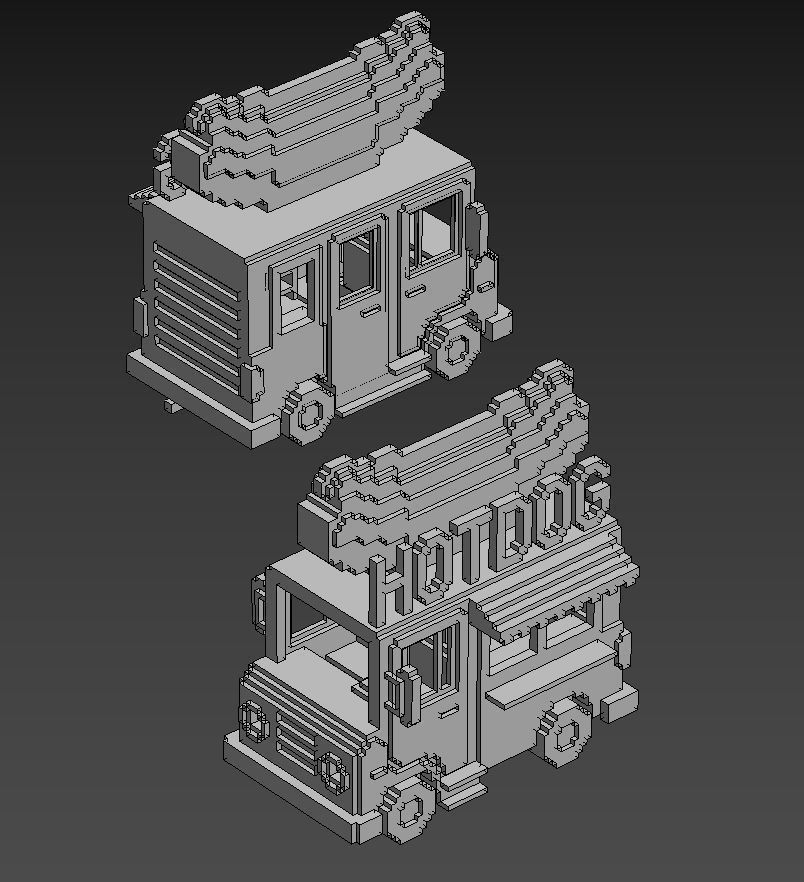 Voxel Vehicles Pack 24 Vehicles Low-poly 3D model_45