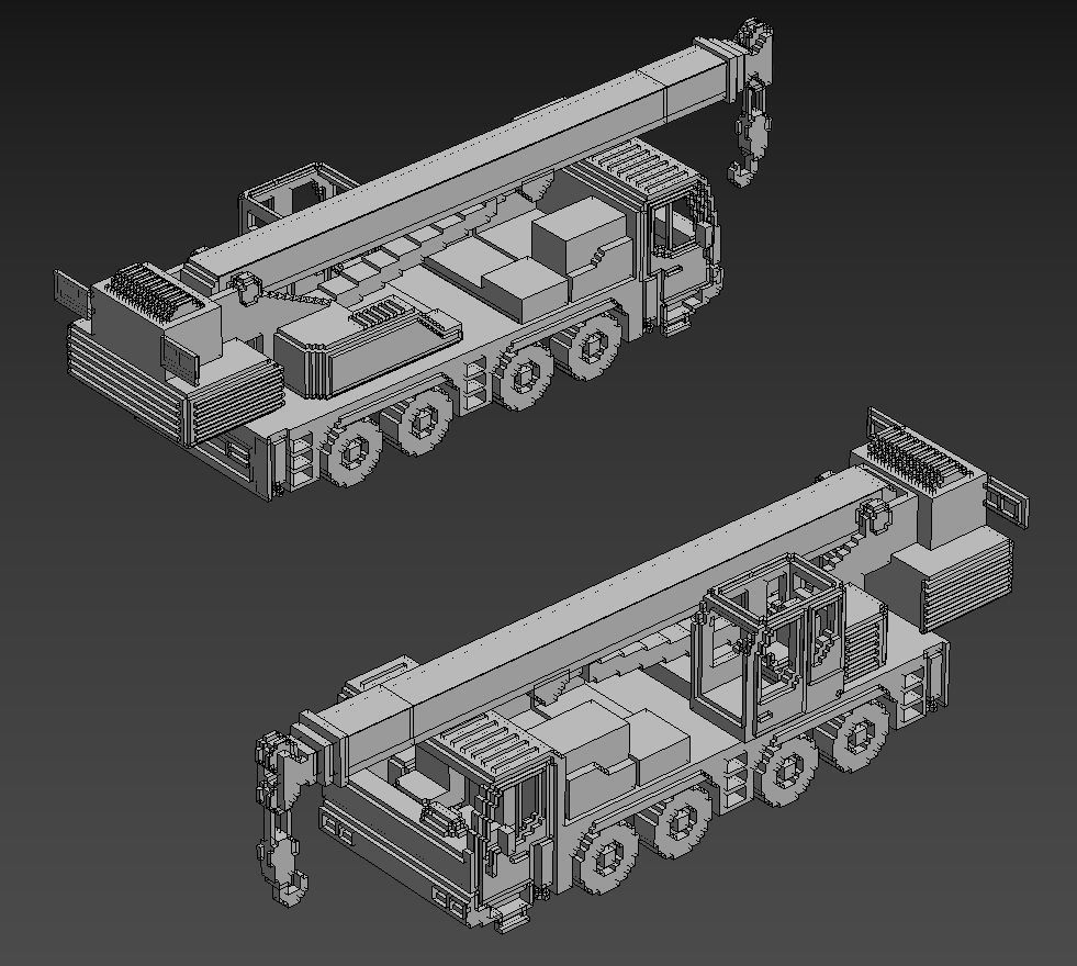 Voxel Vehicles Pack 24 Vehicles Low-poly 3D model_33