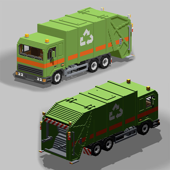 Voxel Vehicles Pack 24 Vehicles Low-poly 3D model_13