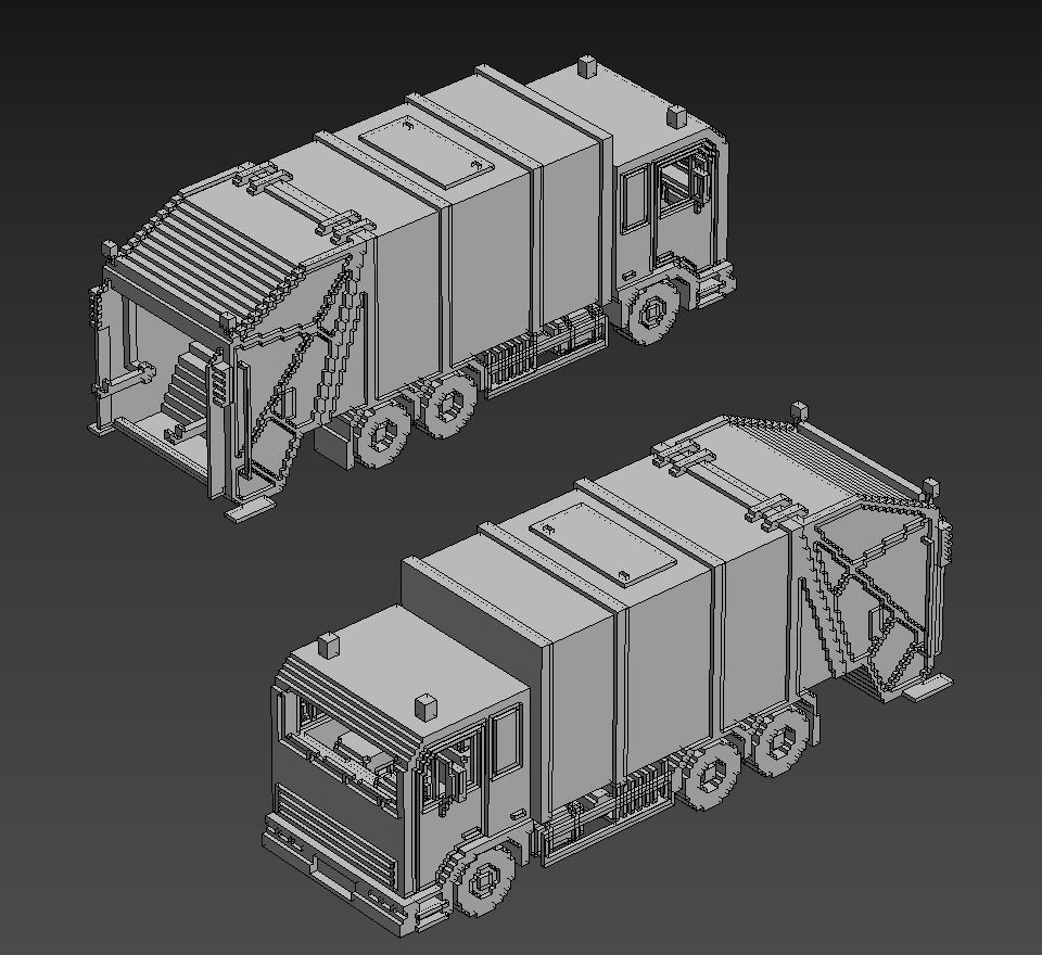 Voxel Vehicles Pack 24 Vehicles Low-poly 3D model_47