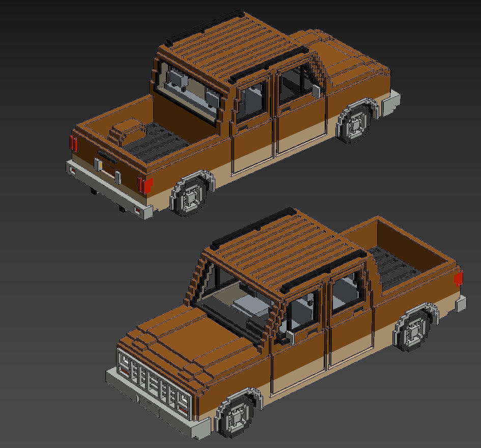 Voxel Vehicles Pack 24 Vehicles Low-poly 3D model_50