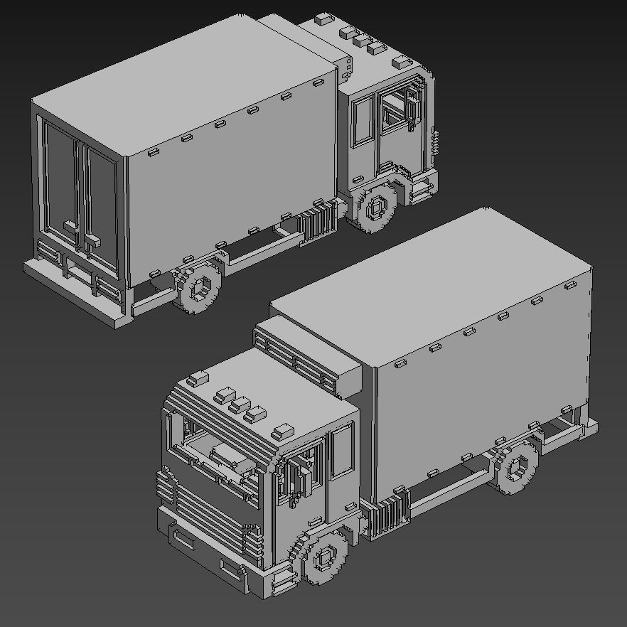 Voxel Vehicles Pack 24 Vehicles Low-poly 3D model_61