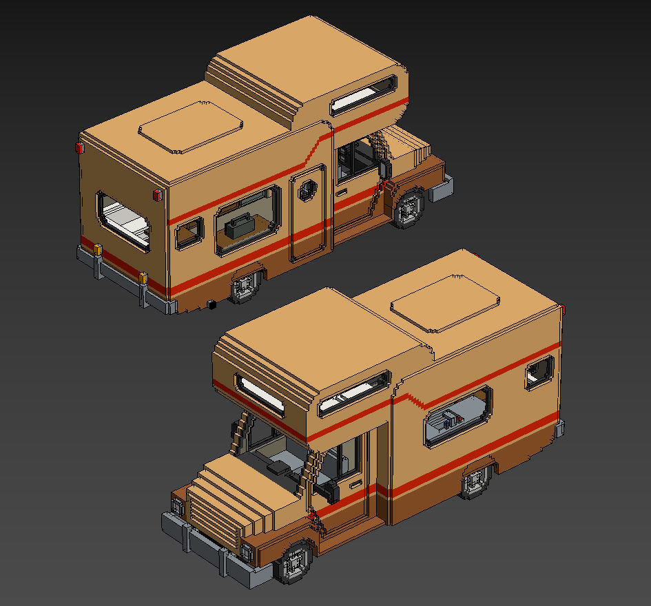 Voxel Vehicles Pack 24 Vehicles Low-poly 3D model_54