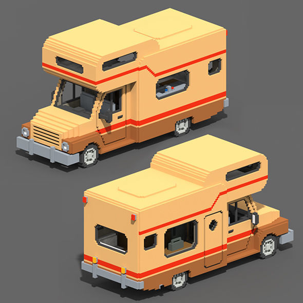 Voxel Vehicles Pack 24 Vehicles Low-poly 3D model_23
