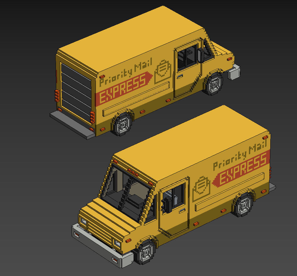 Voxel Vehicles Pack 24 Vehicles Low-poly 3D model_52