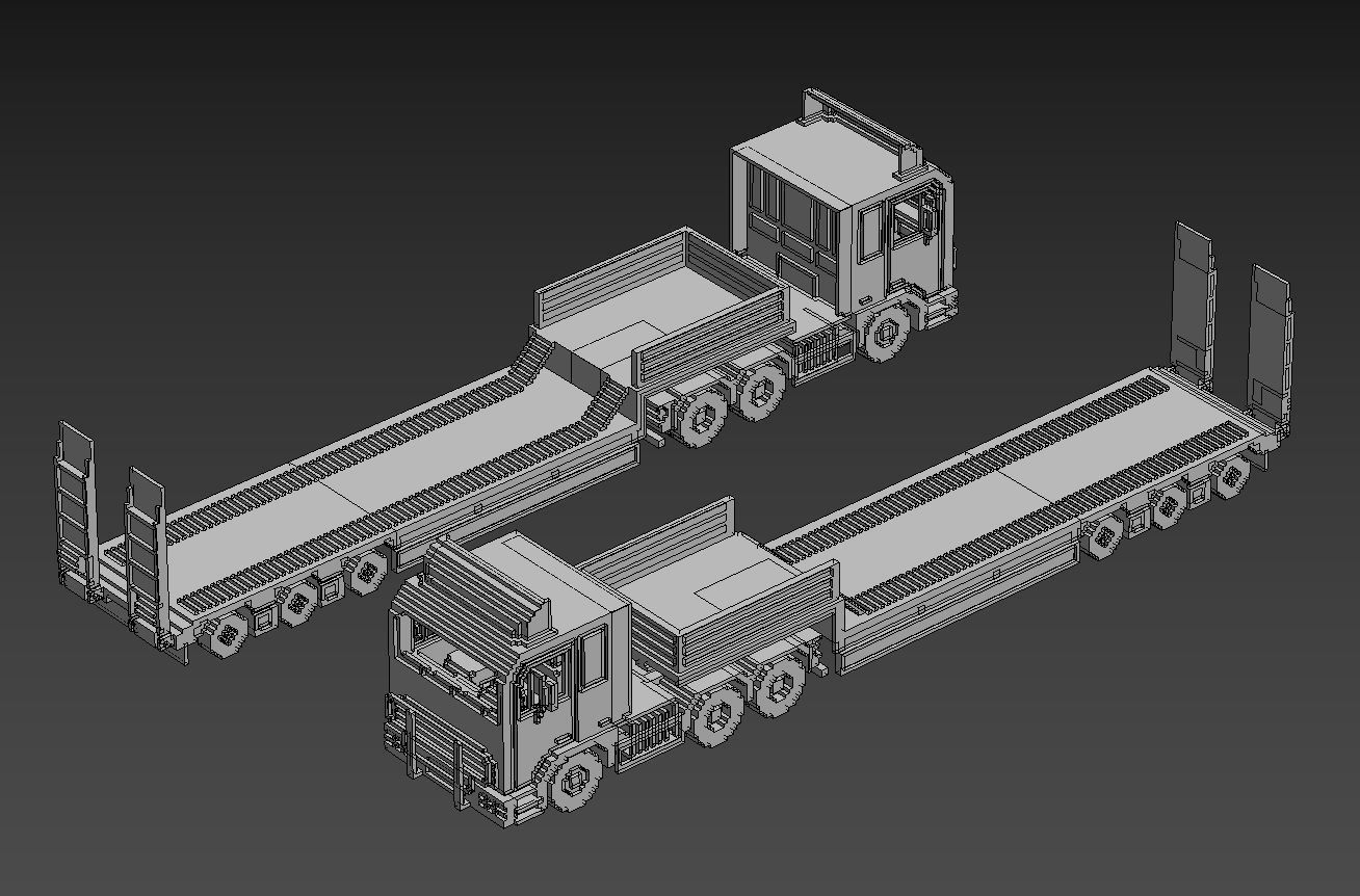 Voxel Vehicles Pack 24 Vehicles Low-poly 3D model_49