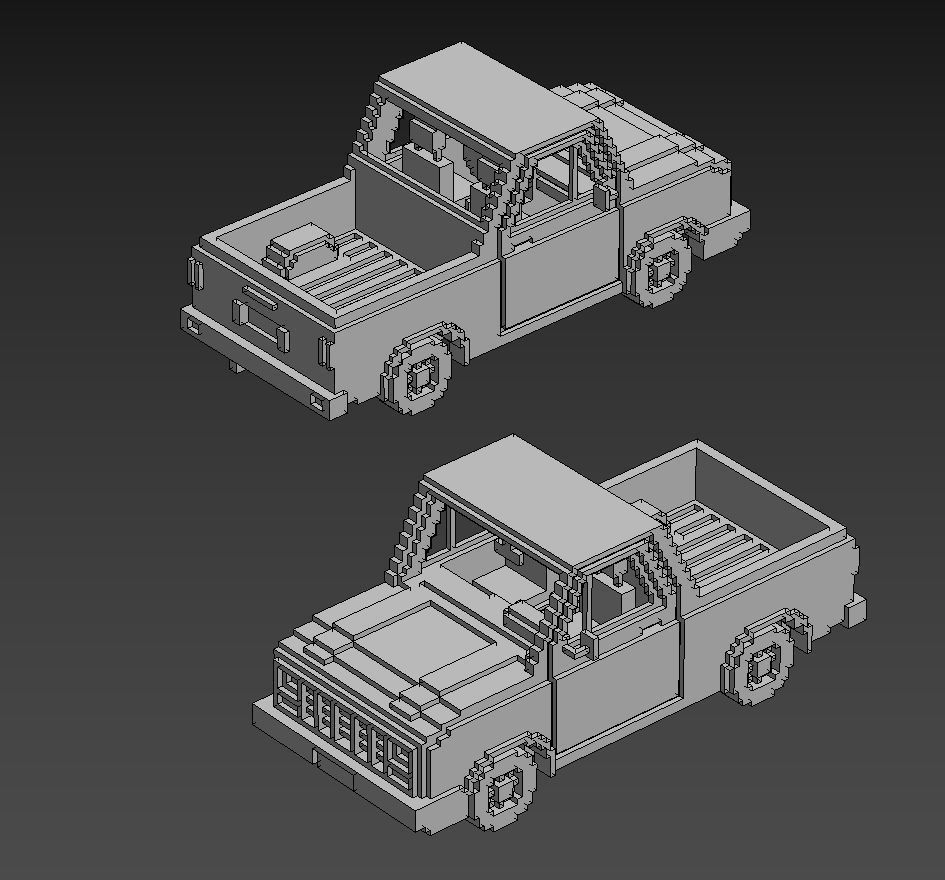 Voxel Vehicles Pack 24 Vehicles Low-poly 3D model_57