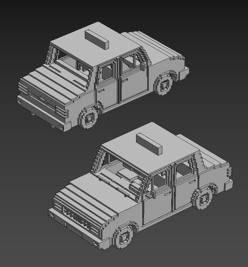 Voxel Vehicles Pack 24 Vehicles Low-poly 3D model_69